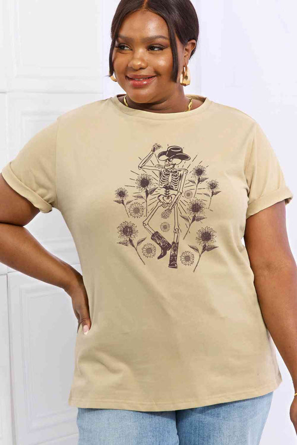 Simply Love Full Size Skeleton Graphic Cotton Tee | 1mrk.com