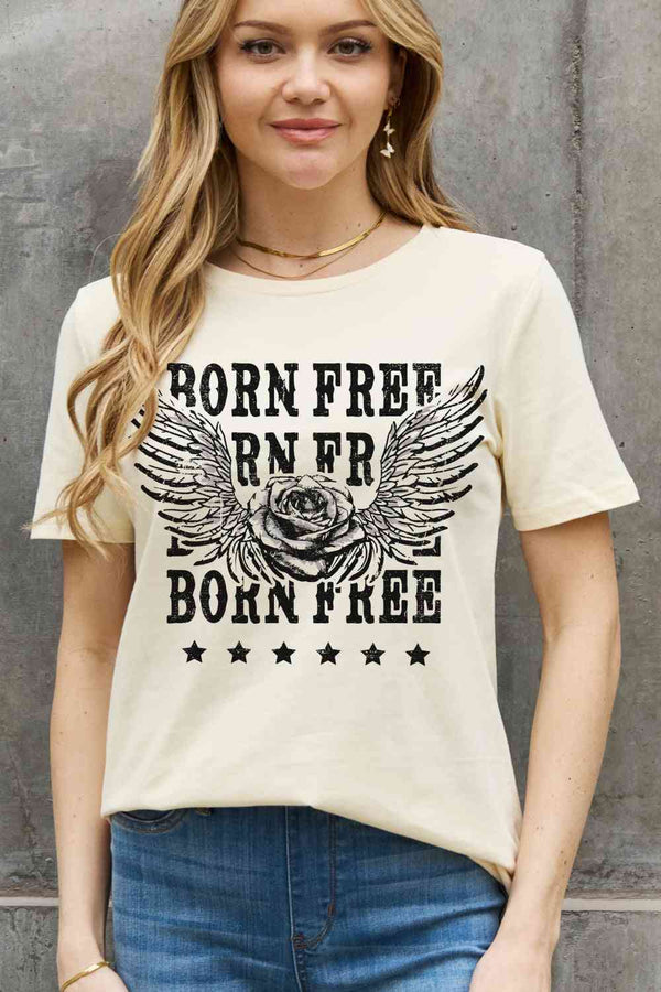 Simply Love Simply Love Full Size BORN FREE Graphic Cotton Tee | 1mrk.com