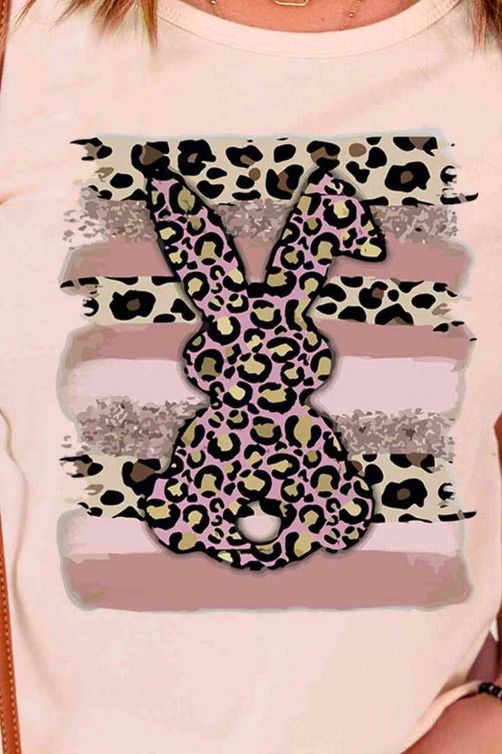 Easter Leopard Bunny Graphic T-Shirt | 1mrk.com