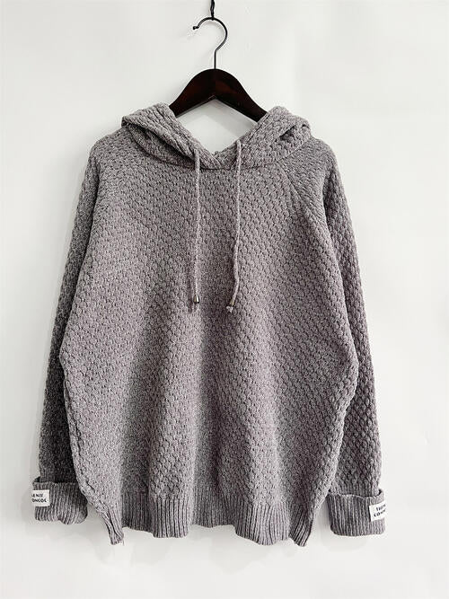 Drawstring Long Sleeve  Hooded Sweater |1mrk.com