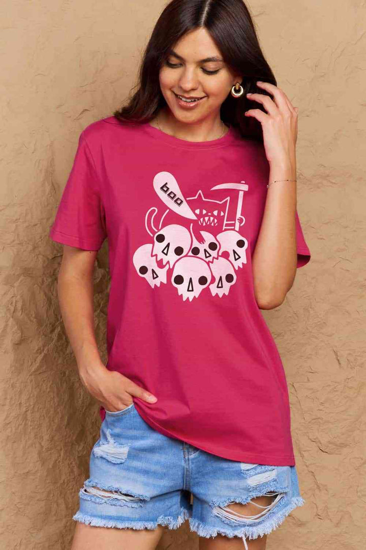 Simply Love Full Size Graphic BOO Cotton T-Shirt | 1mrk.com