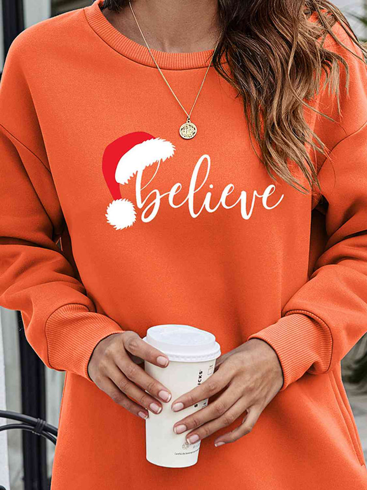 BELIEVE Graphic Tunic Sweatshirt |1mrk.com