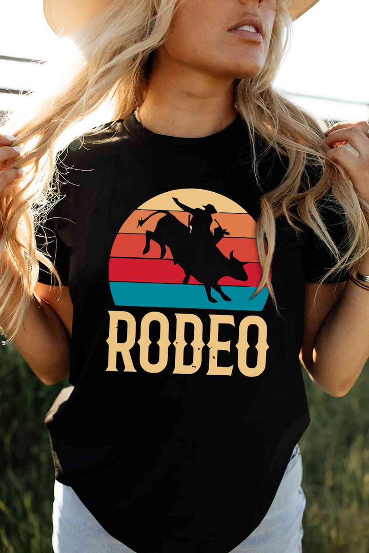 RODEO Graphic Round Neck Short Sleeve Tee | 1mrk.com