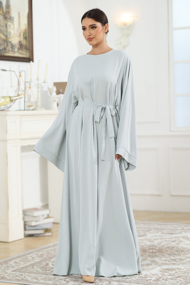 Round Neck Kimono Sleeve Tie Waist Dress | Trendsi