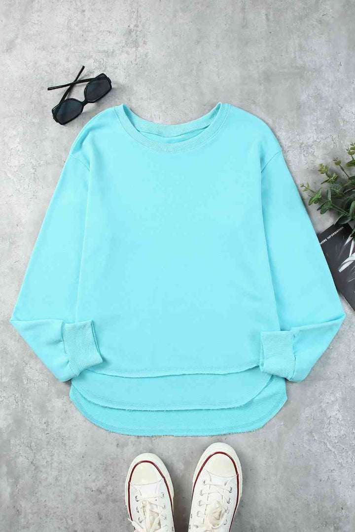 Side Slit Drop Shoulder Sweatshirt |1mrk.com