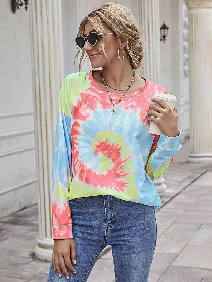 Printed Round Neck Raglan Sleeve Tee | 1mrk.com