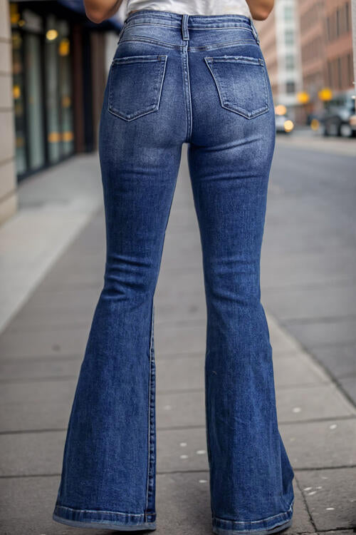 Plus Size High Waist Flare Jeans | 1mrk.com