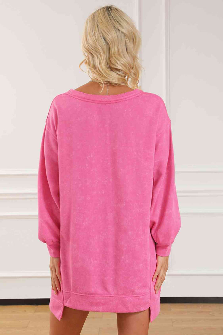 Exposed Seams Long Sleeve Sweatshirt |1mrk.com