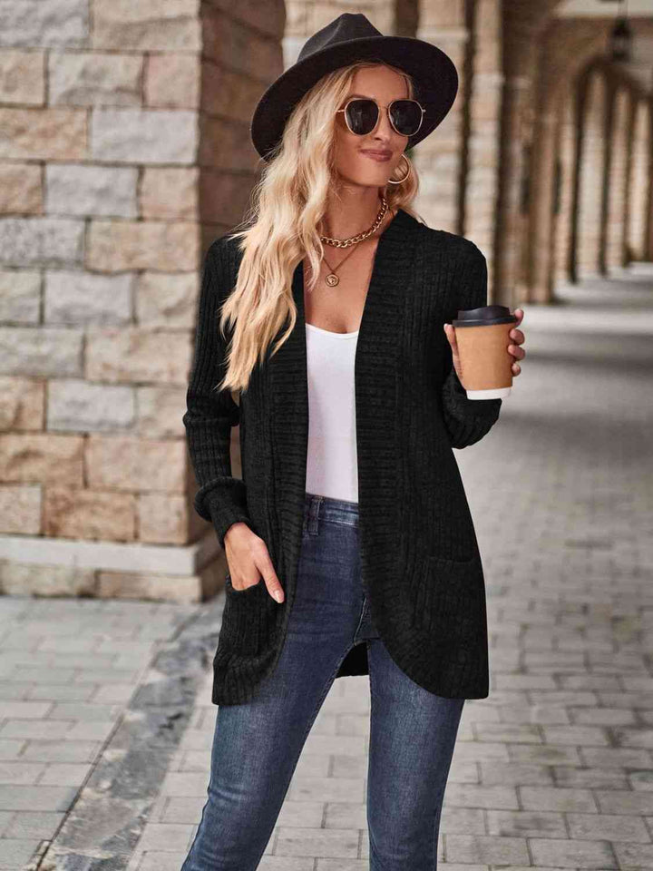 Open Front Cardigan with Pockets |1mrk.com