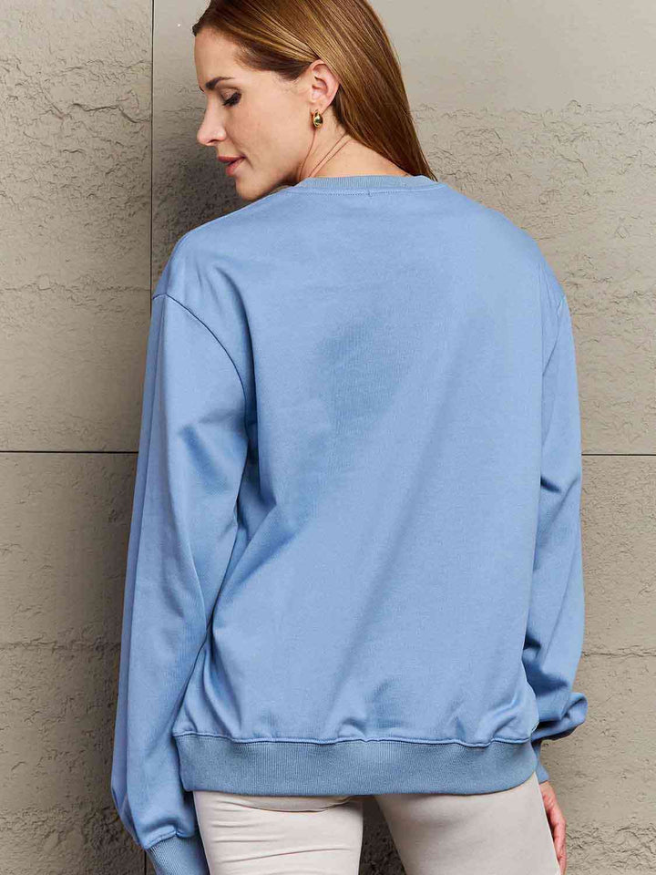 Simply Love Full Size Dropped Shoulder Sweatshirt |1mrk.com