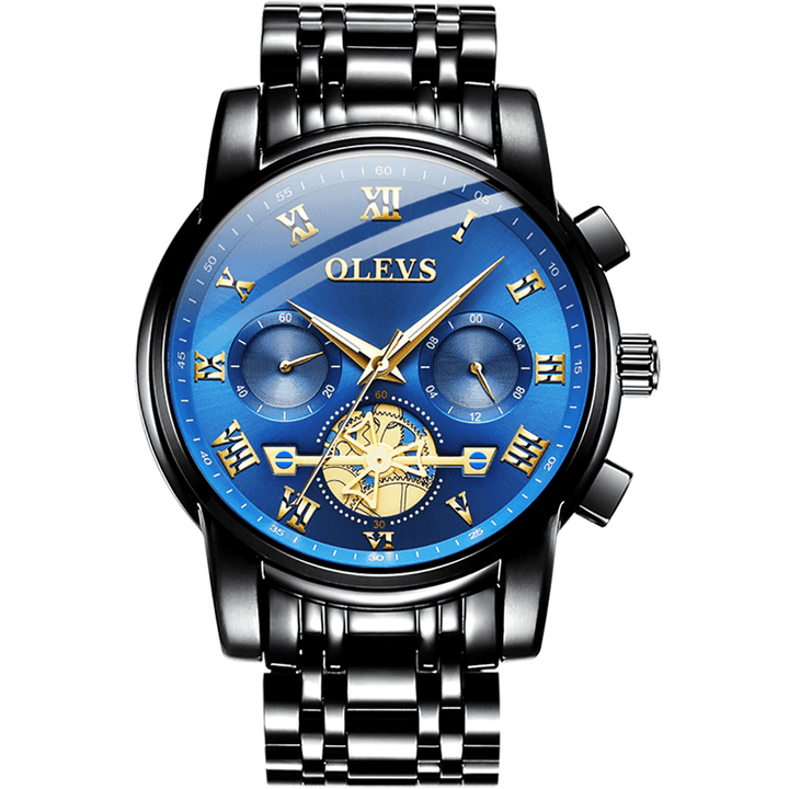 OLEVS 2859 Wristwatch Brand Real Three-Eye Fashion Business Sports OLEVS