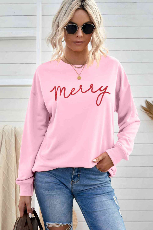 MERRY Graphic Drop Shoulder Sweatshirt |1mrk.com