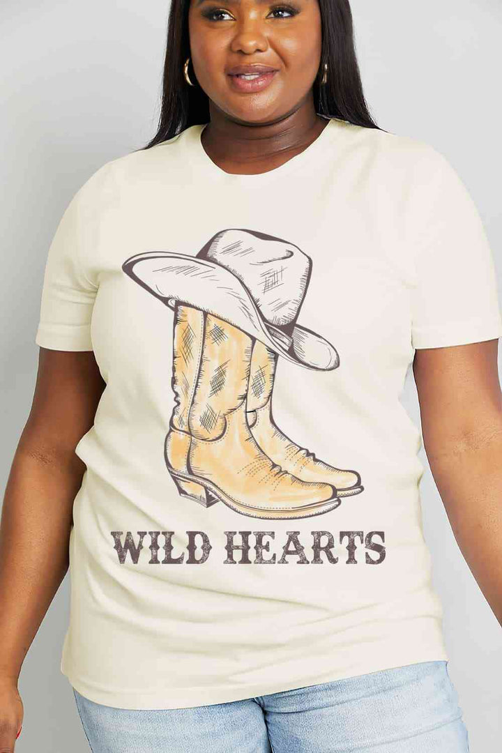 Simply Love Full Size WILD HEARTS Graphic Cotton Tee | 1mrk.com