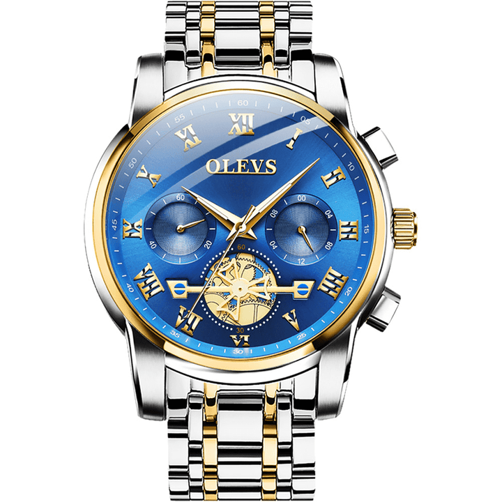 OLEVS 2859 Wristwatch Brand Real Three-Eye Fashion Business Sports OLEVS
