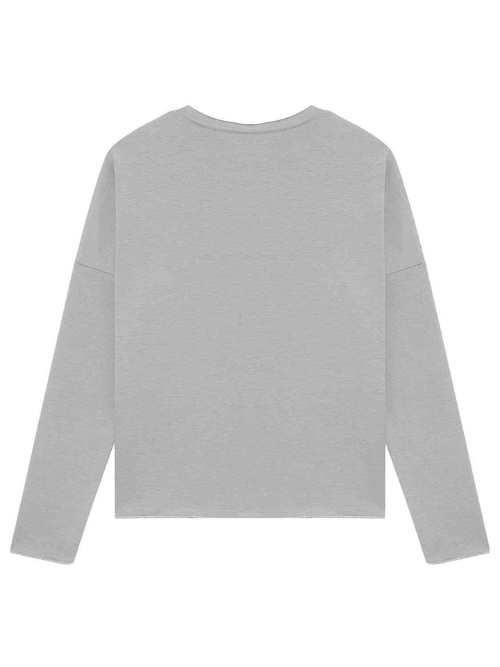 Full Size Graphic Round Neck Roll Hem Sweatshirt |1mrk.com