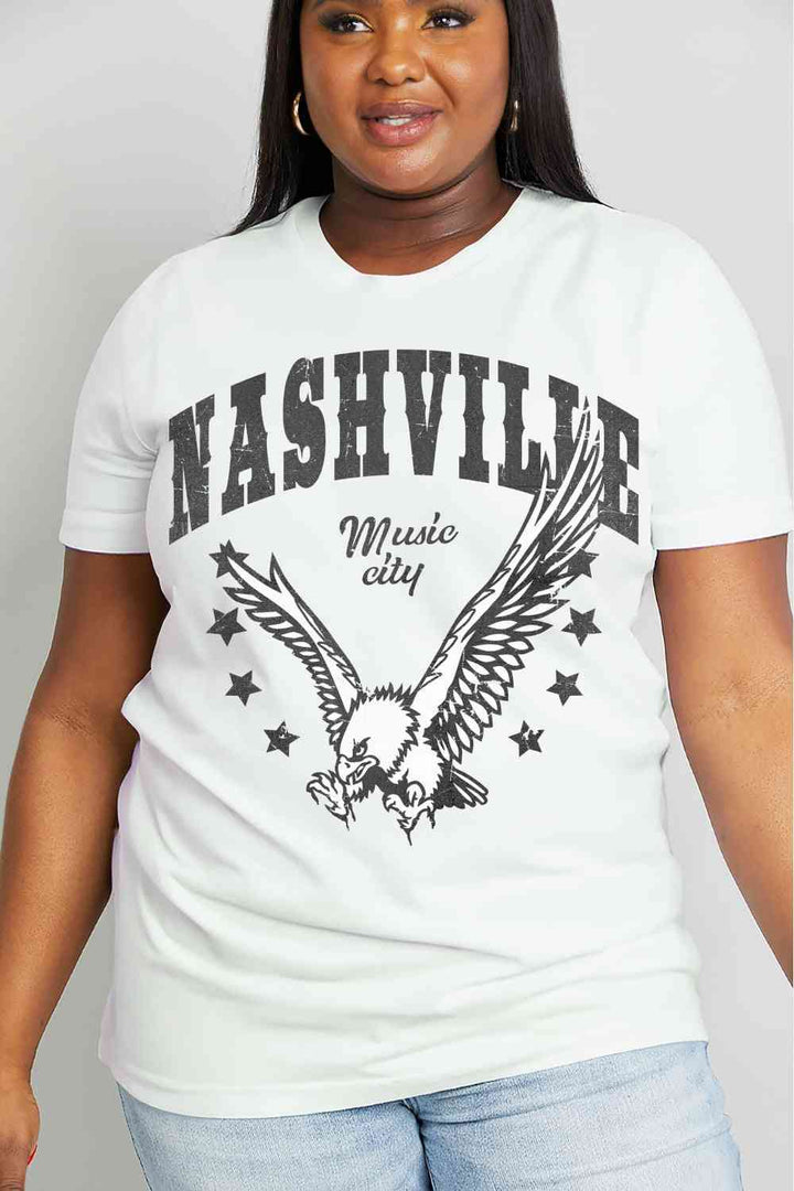 Simply Love Simply Love Full Size NASHVILLE MUSIC CITY Graphic Cotton Tee | 1mrk.com