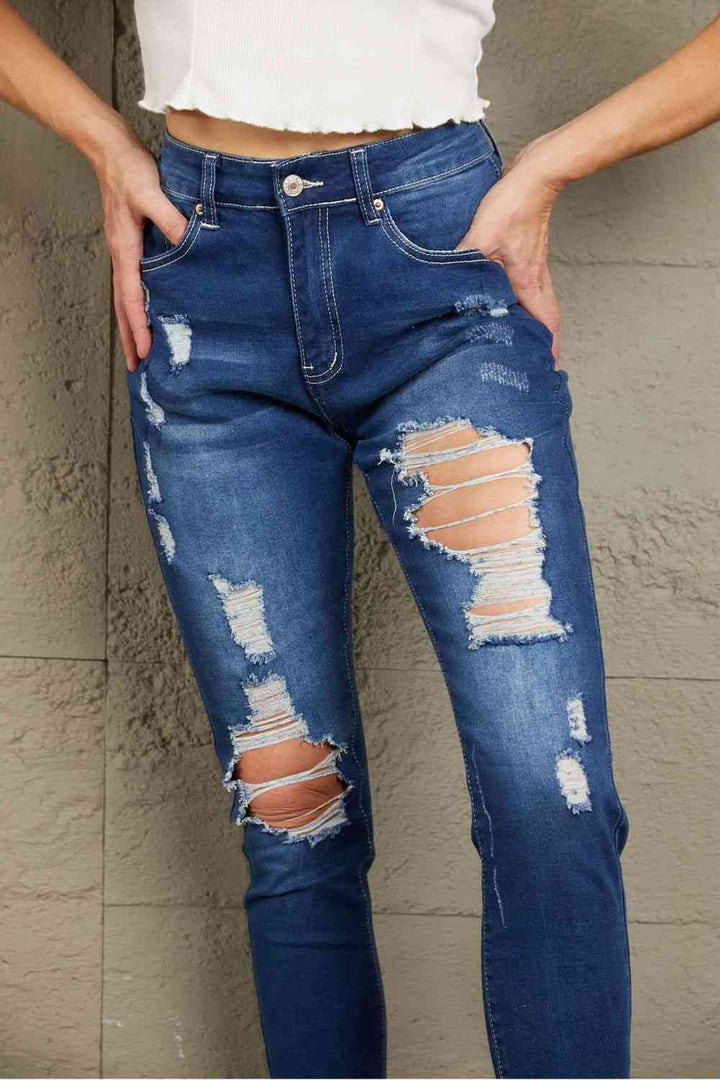 Baeful Distressed High-Rise Jeans with Pockets | 1mrk.com