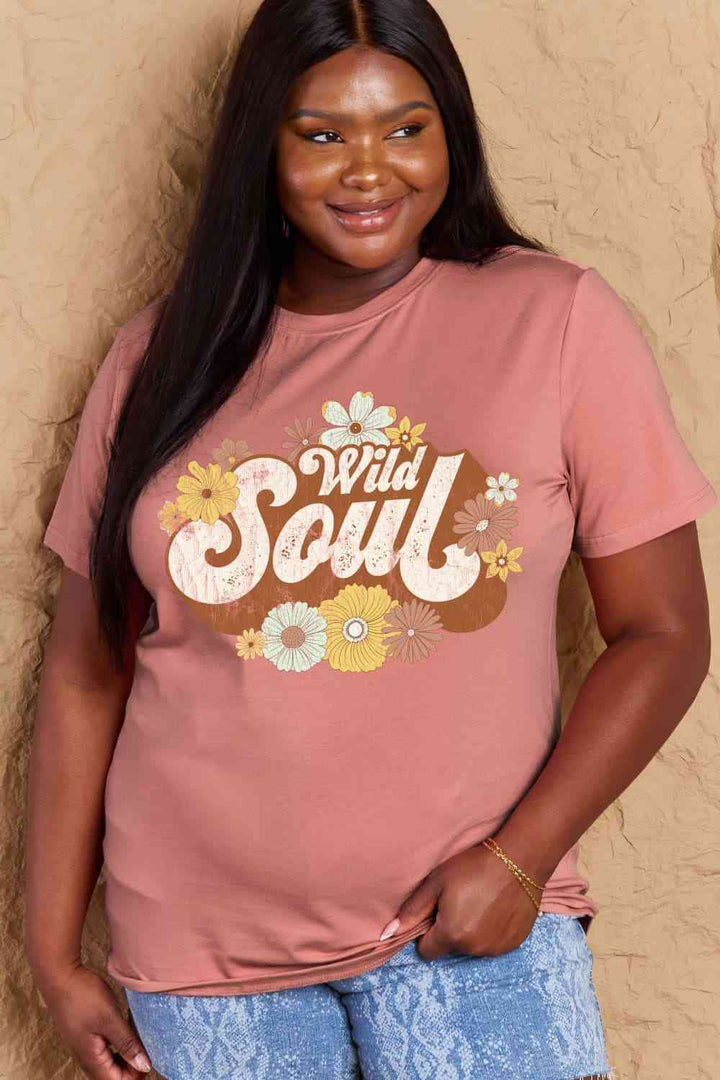 Simply Love Full Size WILD SOUL Graphic Cotton T-Shirt | 1mrk.com