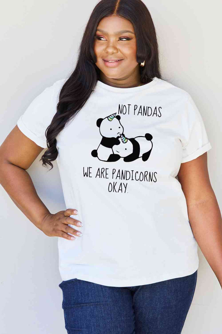 Simply Love Full Size  Pandicorn Graphic Cotton T-Shirt | 1mrk.com