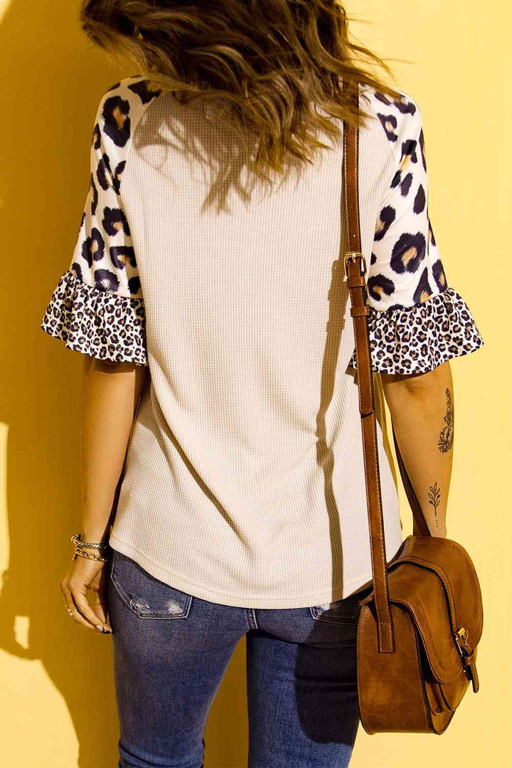 Star and Stripe Heart Graphic Leopard Top | 1mrk.com