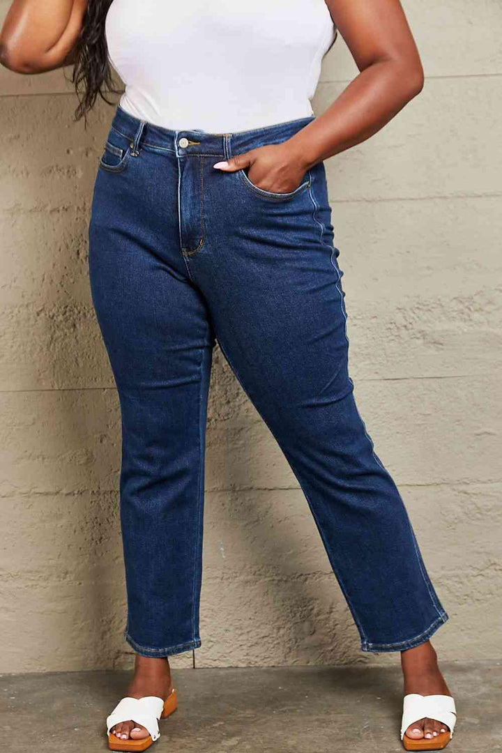 Judy Blue Kailee Full Size Tummy Control High Waisted Straight Jeans | 1mrk.com