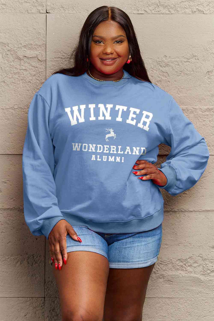 Simply Love Full Size WINTER WONDERLAND ALUMNI Graphic Long Sleeve Sweatshirt |1mrk.com