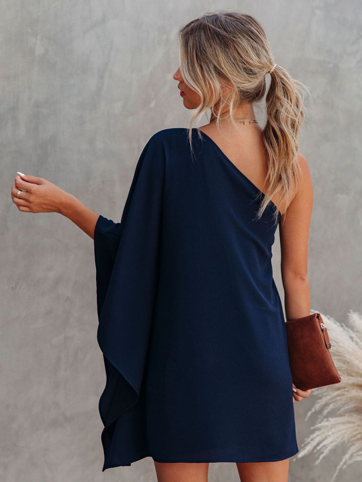 Single Shoulder Kimono Sleeve Mini Dress | Trendsi