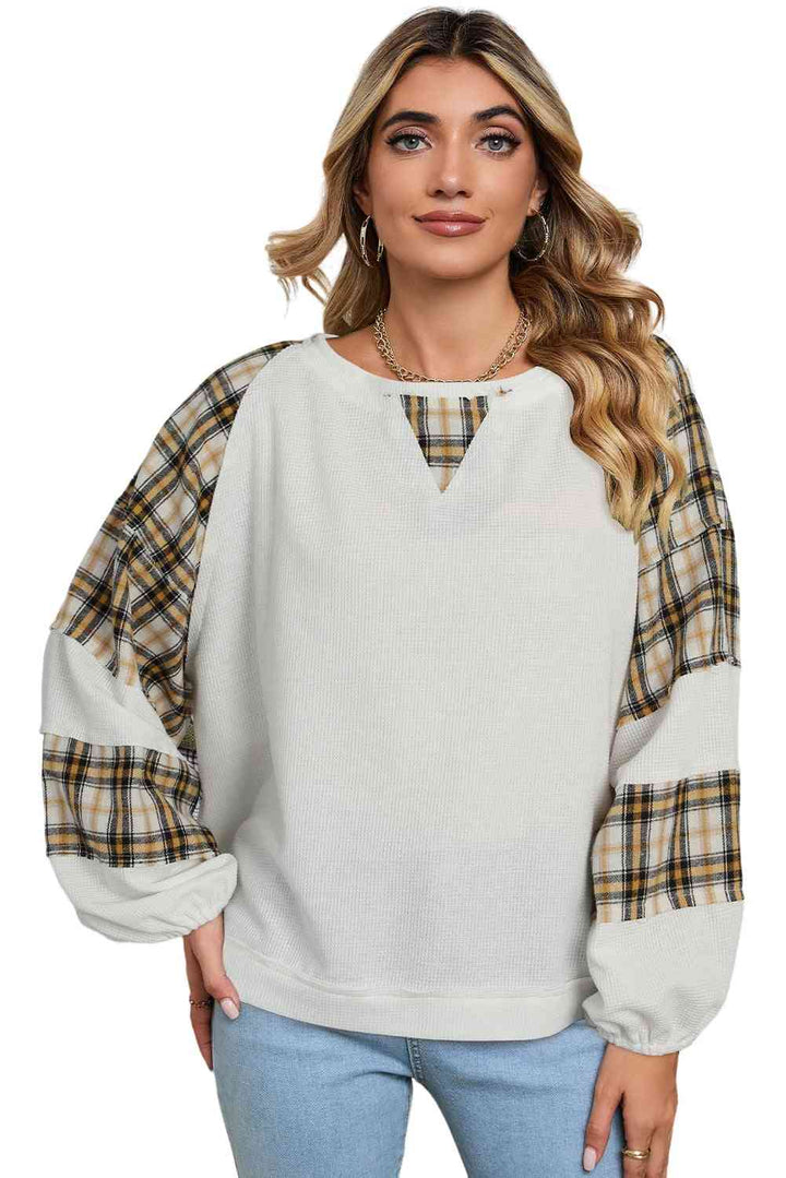 Printed Round Neck Long Sleeve Sweatshirt |1mrk.com