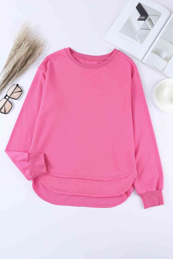 Side Slit Drop Shoulder Sweatshirt |1mrk.com