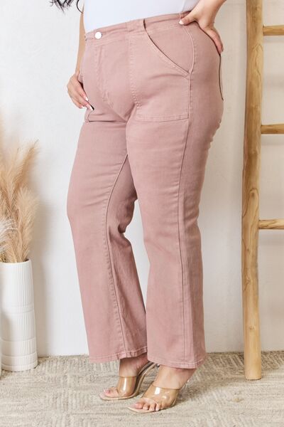 RISEN Full Size High Rise Ankle Flare Jeans |1mrk.com