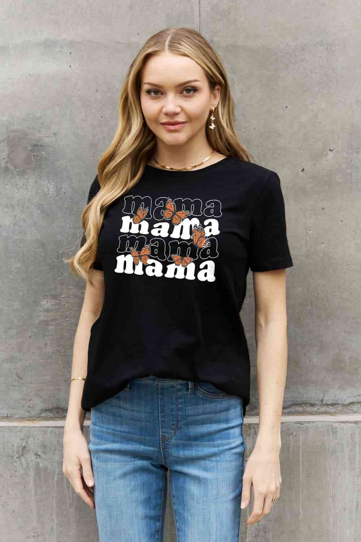 Simply Love MAMA Butterfly Graphic Cotton T-Shirt | 1mrk.com