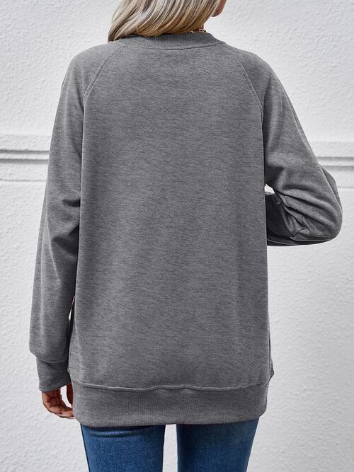 Round Neck Long Sleeve Sweatshirt |1mrk.com