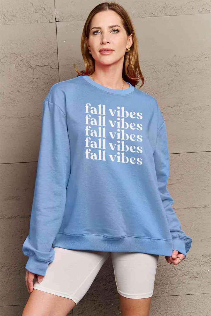 Simply Love Full Size FALL VIBES Graphic Sweatshirt |1mrk.com