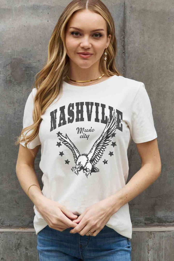 Simply Love Simply Love Full Size NASHVILLE MUSIC CITY Graphic Cotton Tee | 1mrk.com