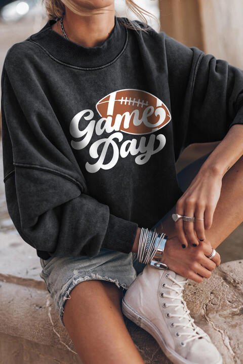 GAME DAY Graphic Drop Shoulder Sweatshirt |1mrk.com