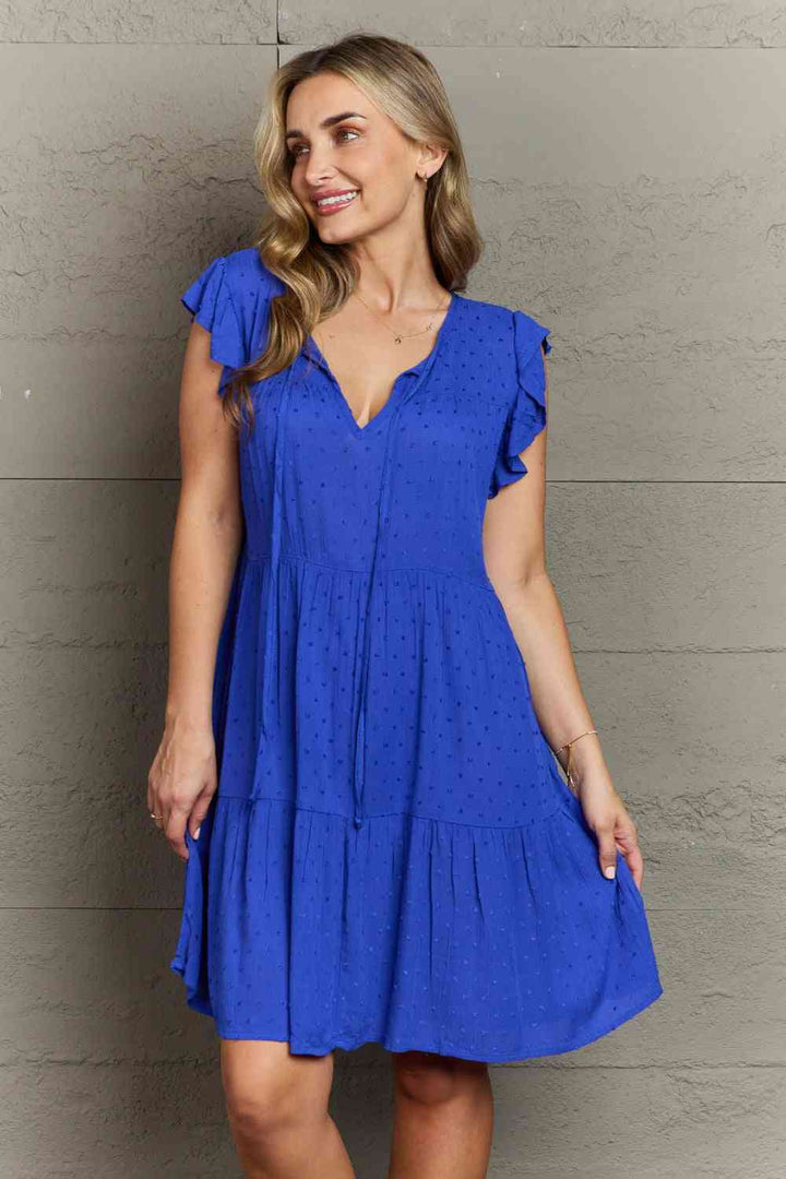 Culture Code Enchanting Elegance Full Size Peasant Neckline Tiered Dress | 1mrk.com