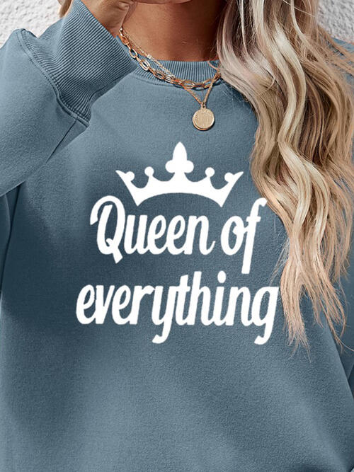 QUEEN OF EVERYTHING Round Neck Sweatshirt |1mrk.com