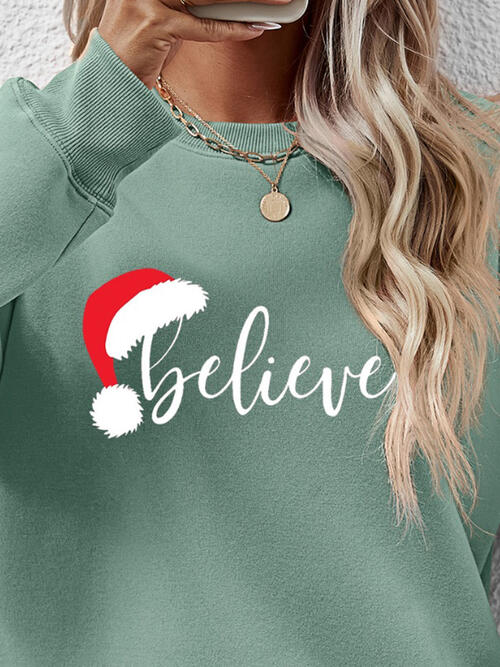 BELIEVE Graphic Long Sleeve Sweatshirt |1mrk.com