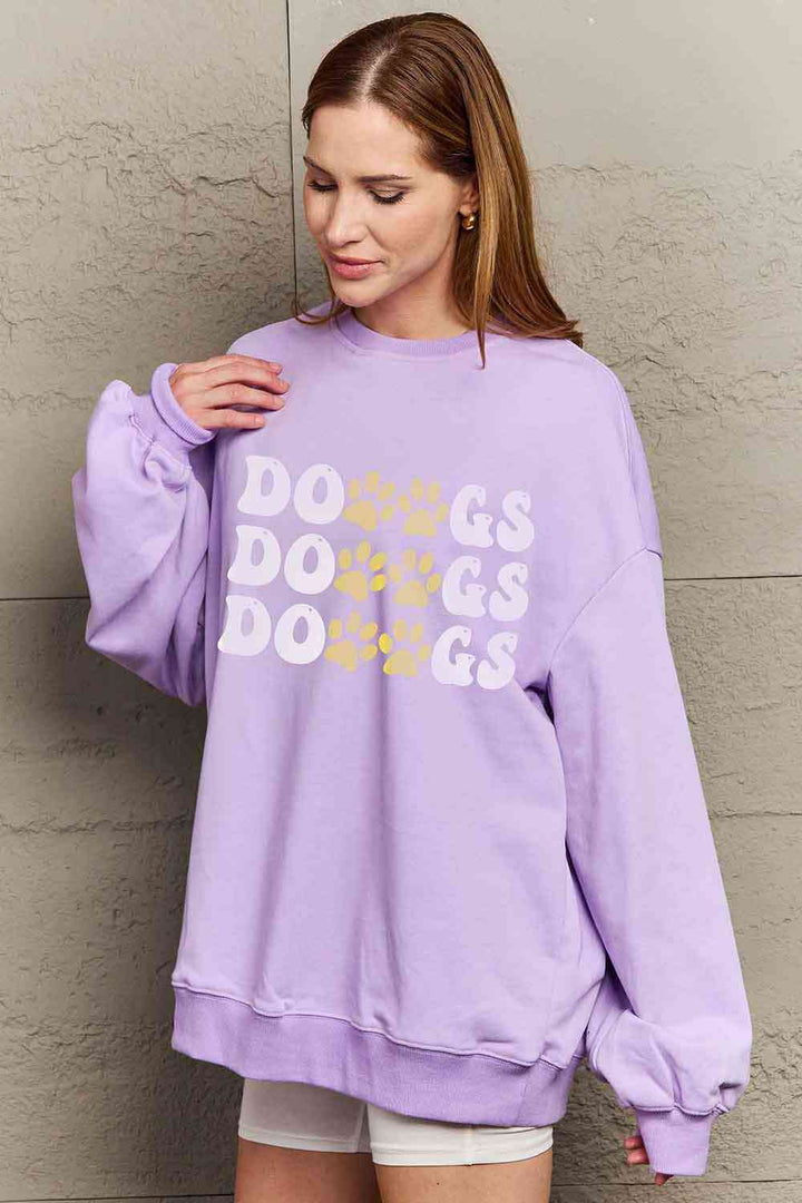 Simply Love Simply Love Full Size Round Neck Dropped Shoulder DOGS Graphic Sweatshirt |1mrk.com