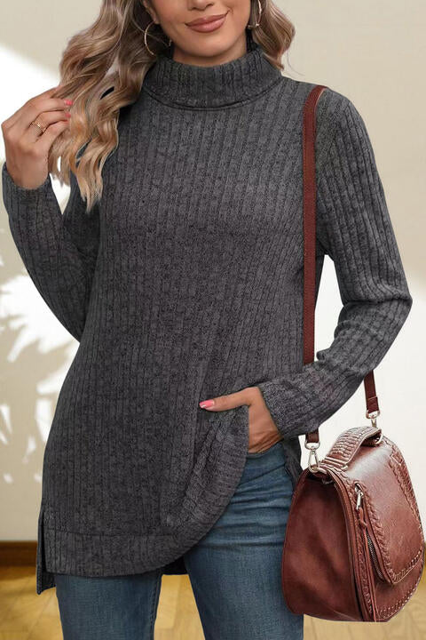 Turtleneck High Low Top | 1mrk.com