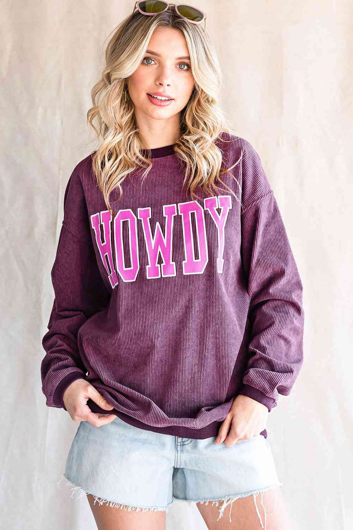 HOWDY Graphic Dropped Shoulder Sweatshirt |1mrk.com