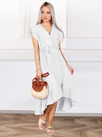 Tied Surplice Ruffle Hem Dress | Trendsi