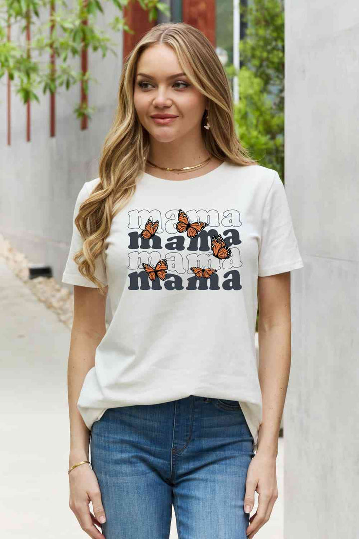 Simply Love MAMA Butterfly Graphic Cotton T-Shirt | 1mrk.com