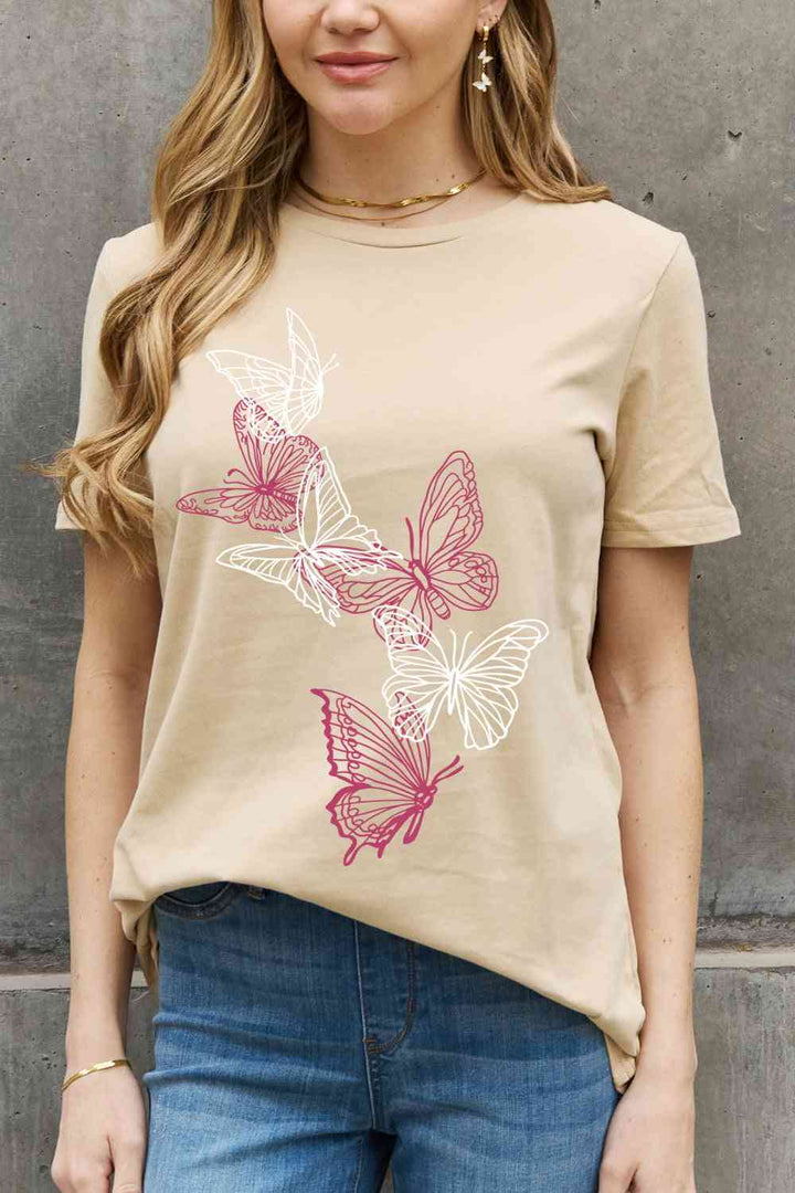 Simply Love Simply Love Full Size Butterfly Graphic Cotton Tee | 1mrk.com