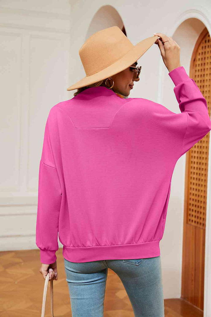 Half-Zip Dropped Shoulder Sweatshirt |1mrk.com