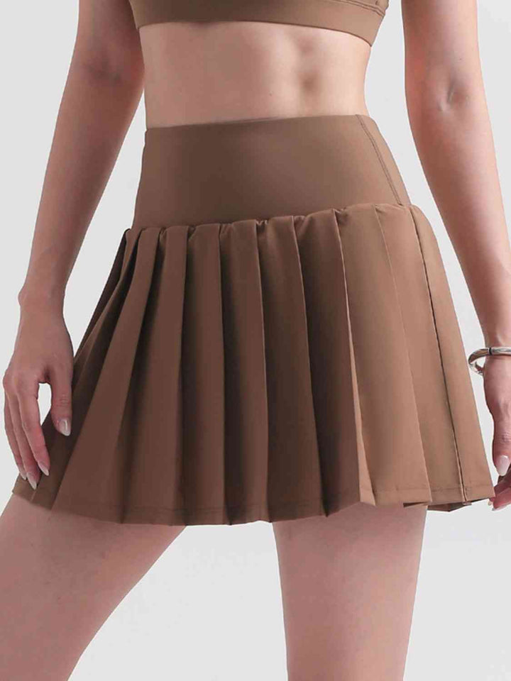 Pleated Elastic Waistband Sports Skirt |1mrk.com