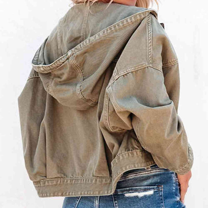 Hooded Dropped Shoulder Denim Jacket | 1mrk.com