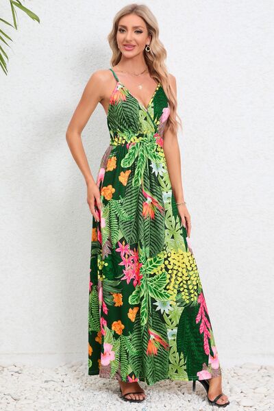 Printed Surplice Maxi Cami Dress | Trendsi