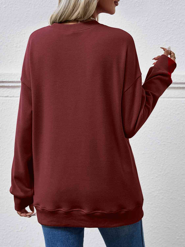 Dropped Shoulder Sweatshirt with Pockets |1mrk.com