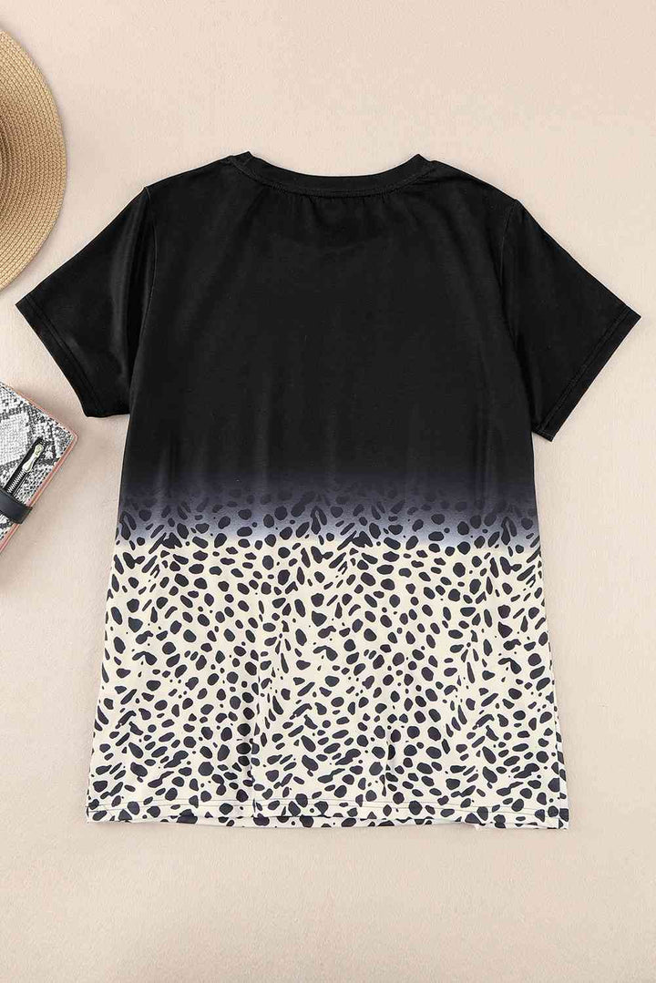 Printed Short Sleeve Round Neck Tee | 1mrk.com